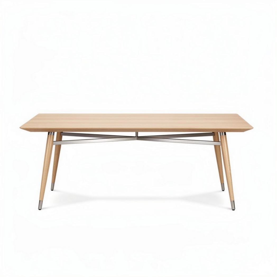 Mesa de jantar em madeira com pernas metálicas 150 x 80 x 75cm