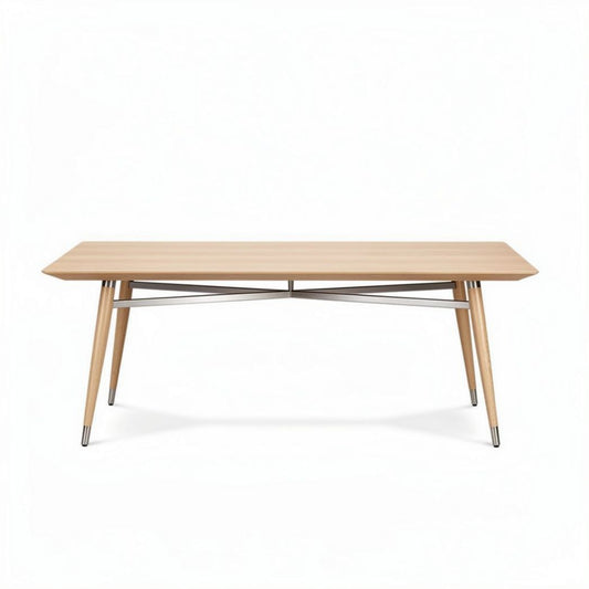 Mesa de jantar em madeira com pernas metálicas 150 x 80 x 75cm