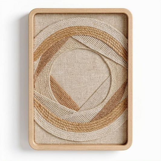 Bandeja decorativa em madeira com detalhe em corda natural 30 x 40 x 3cm